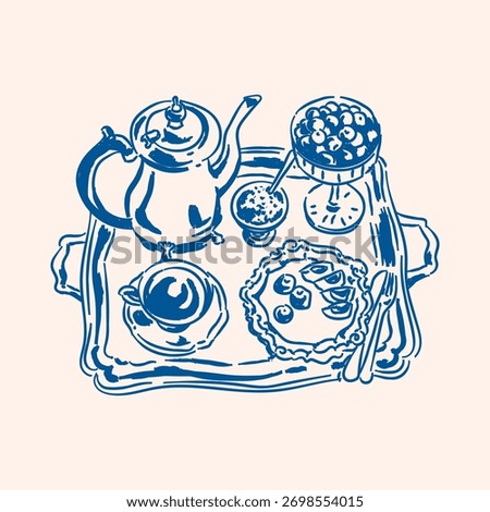 Hand drawn breakfast vector set, Vintage hand drawn art, Whimsical drawing of food and drink items, brunch element for menu and dinner brunch invitations