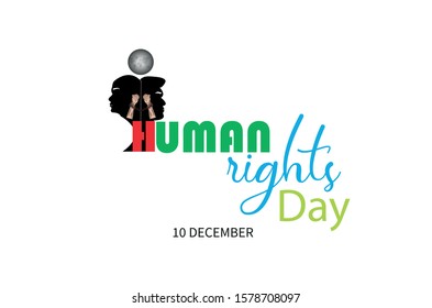 Hand drawn breaking chain, Human Rights Day poster, vector Illustration.World human rights day concept