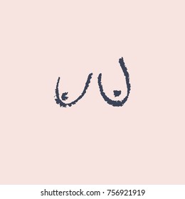 Hand drawn breast