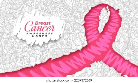 Hand Drawn Breast Cancer Awareness Month Background