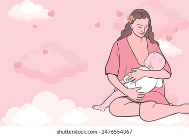 Hand drawn breastmilk vector illustration.