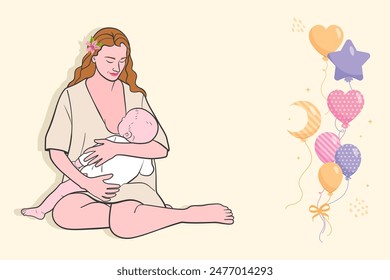 Hand drawn breastmilk vector illustration.