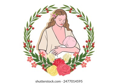 Hand drawn breastmilk vector illustration.