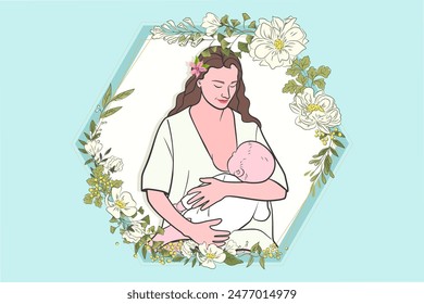 Hand drawn breastmilk vector illustration.