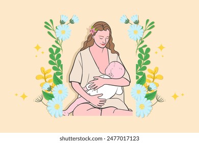 Hand drawn breastmilk vector illustration.