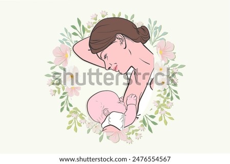 Hand drawn breastmilk vector illustration.