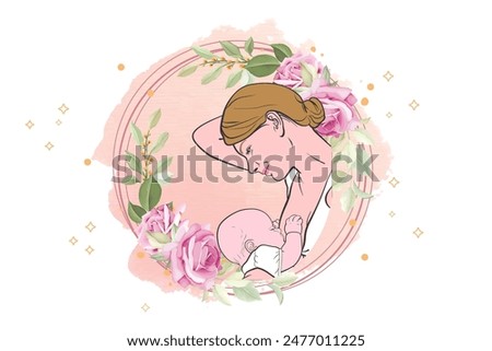Hand drawn breastmilk vector illustration.