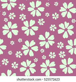 Hand drawn bright seamless floral pattern with light silhouettes pretty flowers. Elegant retro ornament for fabric, textile, wallpaper, wrapping