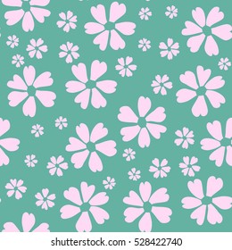 Hand drawn bright seamless floral pattern with light silhouettes pretty flowers. Elegant retro ornament for fabric, textile, wallpaper, wrapping