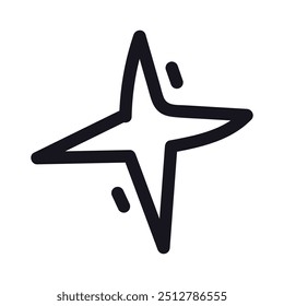 Hand drawn bright star. Doodle vector illustration