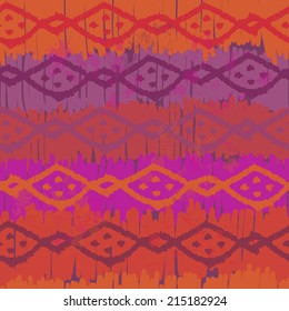 Hand drawn bright tribal seamless pattern.  All objects are conveniently grouped on different layers and are easily editable.