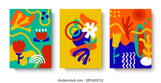 Mapas vectoriales brillantes dibujados a mano.Diseño botánico para banner, boda, afiche, invitación, portada, folleto.