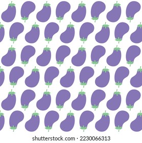 Hand drawn Brinjal seamless pattern. Hand drawn Vegetable background. hand drawn doodle pattern. Brinjal, Eggplant,Vegetable, textile fabric print pattern,