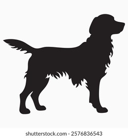 Hand drawn brittany dog silhouette