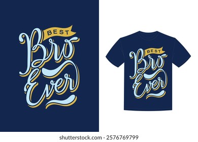 hand drawn bro lettering t shirt design