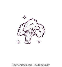 Hand Drawn Broccoli. Doodle Vector Sketch Illustration