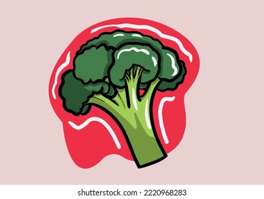 Hand drawn broccoli. Isolated object of broccoli. Web element of broccoli and doodle stock vector illustration.