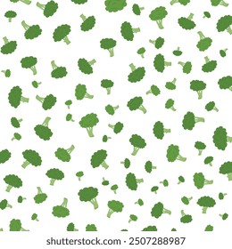 Hand drawn Brocoli pattern background vector design, flat illustration.