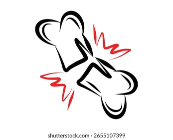 Hand drawn broken bone and fracture icons in doodle sketch style. Editable vector illustration perfect for medical infographics, orthopedic designs, and health care education visuals.