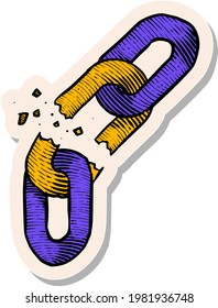 Handgezeichnete Kette im Stilstil, Vektorgrafik