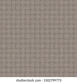 Hand drawn broken grid stripe seamless pattern. Modern line drawing in brown, gray, ecru neutral tones. All over print for homedecor, fashion, zakka stationery , wallpaper. Vector swatch repeat.