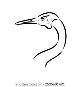 Dibujado a mano Brolga, ilustración de grúa australiana