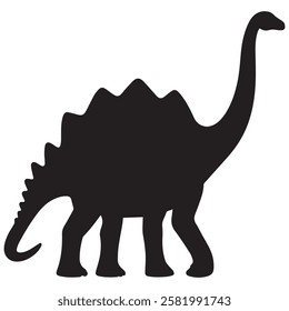 Hand drawn brontosaurus animal silhouette