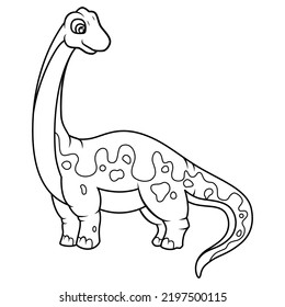 Hand drawn of Brontosaurus line art