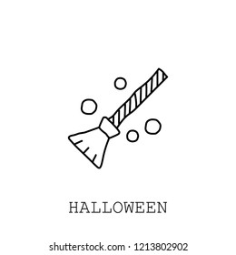 Hand drawn Broomstick Halloween icon