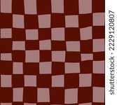 Hand Drawn Brown Checkers Light And Dark Seamless Pattern Background