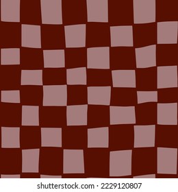 Hand Drawn Brown Checkers Light And Dark Seamless Pattern Background