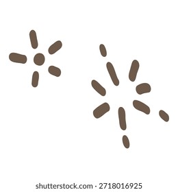 Elementos de ilustración de acento de punto marrón dibujado a mano