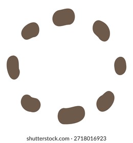 Ilustración de acento de círculo de punto marrón dibujado a mano