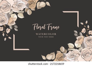 hand drawn brown floral background design