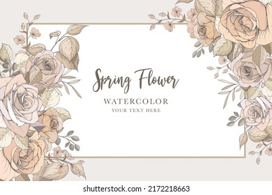 hand drawn brown floral background design