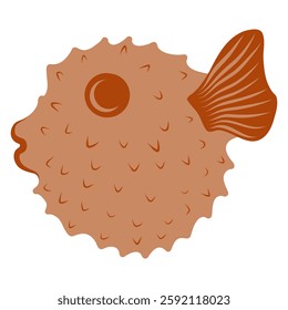 Hand drawn brown fugue fish vector illustration