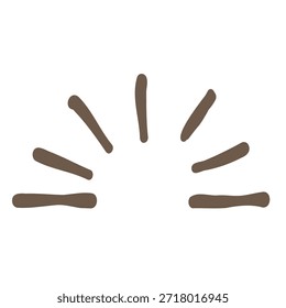 Elementos de ilustración de acento de línea marrón dibujado a mano