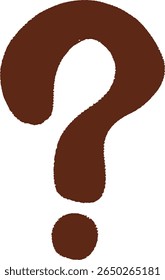 Hand Drawn Brown Question Mark Symbol