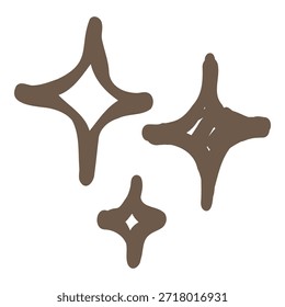 Hand Drawn Brown Sparkle Accent Illustration Elements