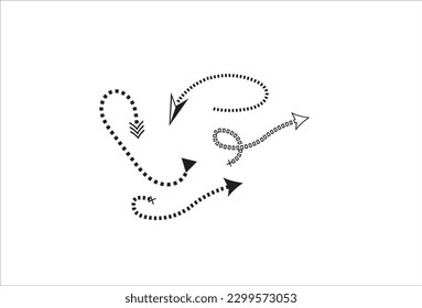 Hand drawn brush arrows set. doodle arrow icon with vector graphics  by illustration.