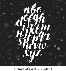 Hand Drawn Brush Calligraphy Vector ABC Letters. Artistic Textured Brush Font. Beautiful Typeface For Your Design.