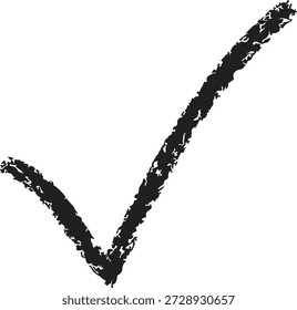 Vector de marca de verificación de pincel dibujado a mano