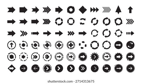 Colección de Elementos dibujados a mano y Doodle con flechas Símbolos y marcas creativas incompletas