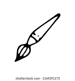 Hand drawn brush doodle. Sketch Back to school, icon. Decoration element. Isolated on white background. Vector illustration.