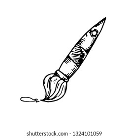 Hand Drawn brush doodle. Sketch style icon. Decoration element. Isolated on white background. Flat design. Vector illustration.