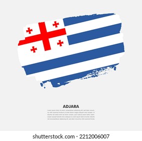 Hand drawn brush flag of Adjara on white background. National day of Adjara brush illustration