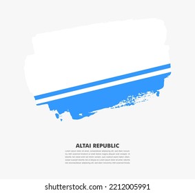 Handgezeichnete Pinselflagge der Republik Altai auf weißem Hintergrund. Nationalfeiertag der Republik Altai
