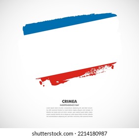 Hand drawn brush flag of Crimea on white background. Independence day of Crimea brush illustration