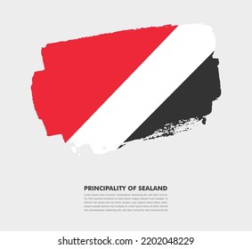Hand drawn brush flag on white background. National day of Principality of Sealand brush illustration