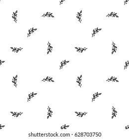 Hand Drawn brush flowers. Handmade seamless ornate for your designs dress, poster, card, t-shirt.